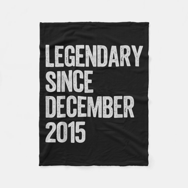 Cobertor De Velo Legendary Since December 2015 10th Birthday Gift C (Frente)