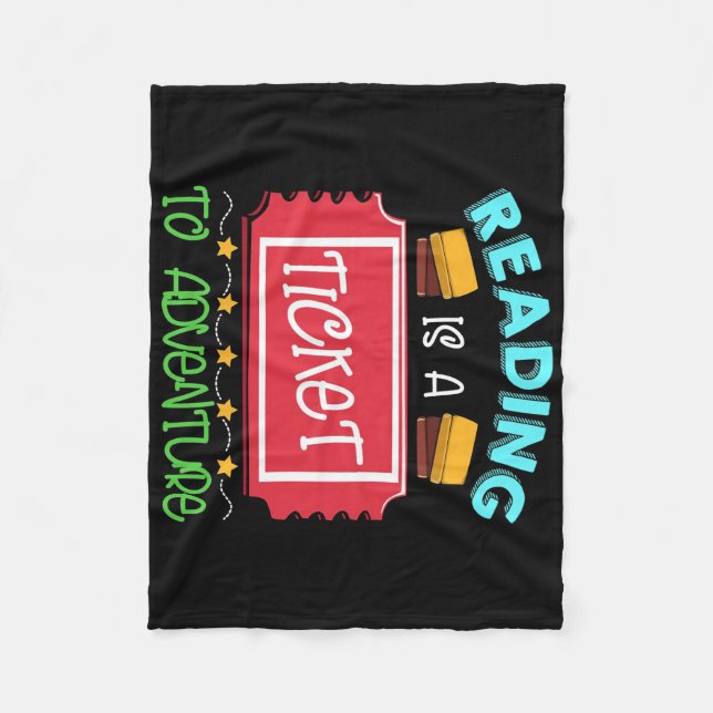 Cobertor De Velo Leitor De Presente Ler É Um Bilhete Para Aventura (Frente)
