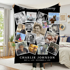 Cobertor De Velo Lembrança 17 Colagem de Fotos Funeral Memorial