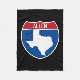 Cobertor De Velo Lembrança de Férias da Allen Texas Tx Autoestrada