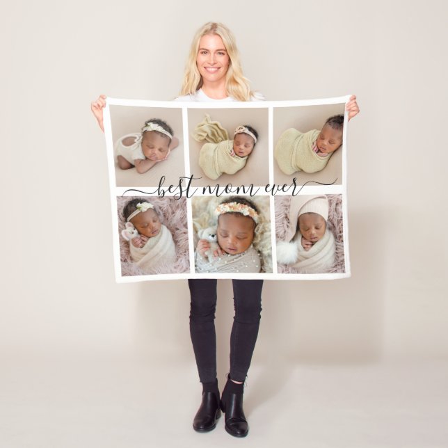 Cobertor De Velo Lembrança Melhor Mãe do Mundo Colagem de Fotos Dia (In Situ)