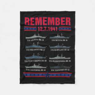 Cobertor De Velo Lembre-se do memorial do dia de Pearl Harbor em 7