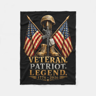 Cobertor De Velo Lenda Patriota Veterano Bandeira Americana 250 Ano