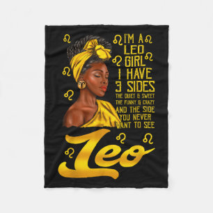Cobertor De Velo Leo Afro Black Woman É o meu Sinal Zodiac de Anive