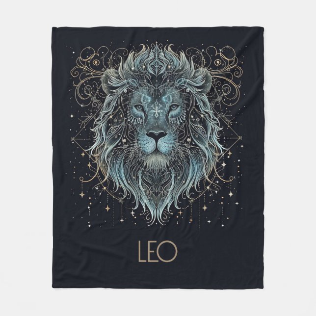 Cobertor De Velo Leo Zodiac Constelação Fleece Blanket (Frente)