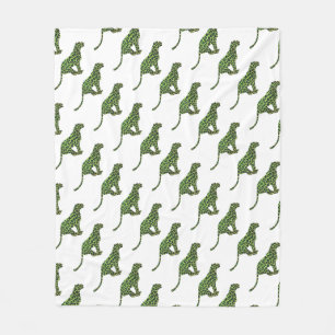 Cobertor De Velo Leopard Black and Green Silhouette
