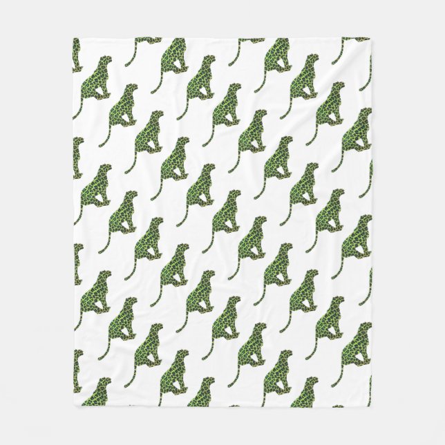 Cobertor De Velo Leopard Black and Green Silhouette (Frente)