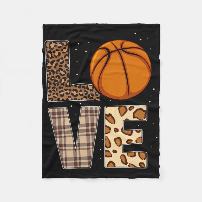 Cobertor De Velo Leopard Cheetah Bysketbyll Love (Frente)