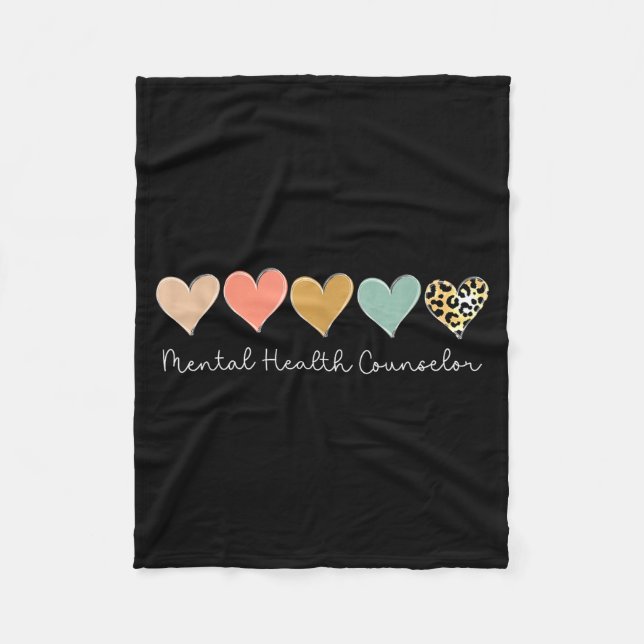 Cobertor De Velo Leopard Hearts Valentine's Day For Mental Health C (Frente)