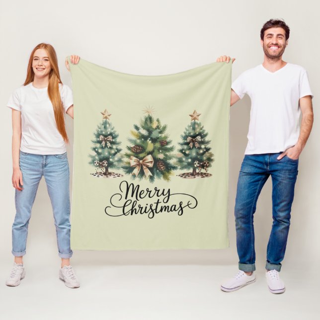 Cobertor De Velo Leopard Merry Christmas Tree Coquette Bow Xmas (In Situ)