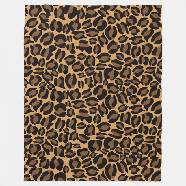 Cobertor De Velo Leopard Print Pattern Classic Jungle Round (Frente)