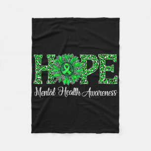 Cobertor De Velo Leopard Sunflower Hope Mental Health Awarness Gue