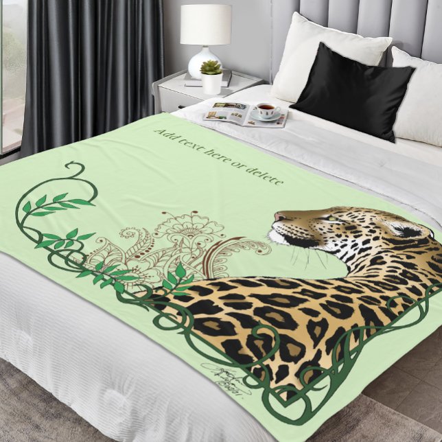 Cobertor De Velo Leopard Wild Cat Green HE (Criador carregado)