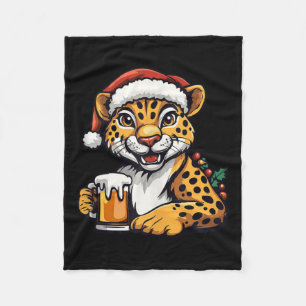 Cobertor De Velo Leopardo de Natal Engraçado com BD