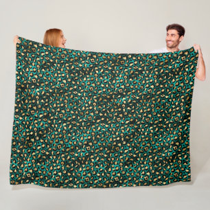 Cobertor De Velo Leopardo Dourado e Teto Série Design 3