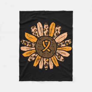 Cobertor De Velo Leopardo Girassol Laranja Laranja Cancer Leucemia