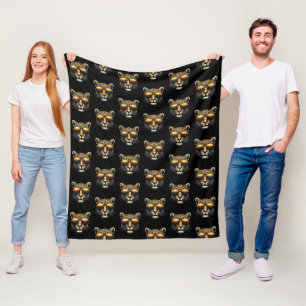 Cobertor De Velo Leopardo Legal Usando Óculos de Sol Leopardo Estil