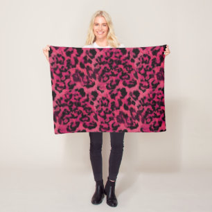 Cobertor De Velo Leopardo rosa-claro e preto