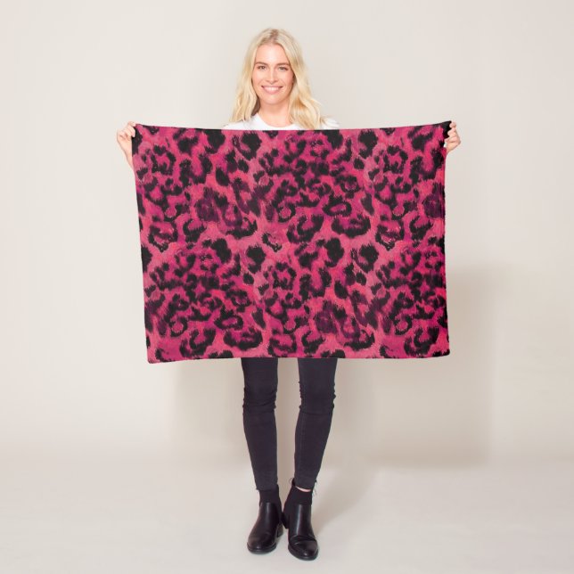 Cobertor De Velo Leopardo rosa-claro e preto (In Situ)