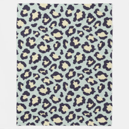 Cobertor De Velo Leopardo verde e branco