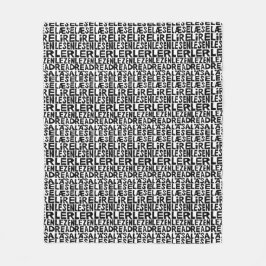 Cobertor De Velo "Ler" preto e branco em 8 idiomas Lino Cut