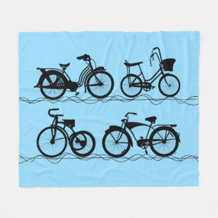 Cobertor De Velo Les Bicyclettes Black Fleece Blanket