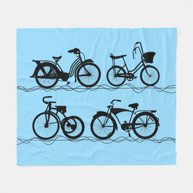 Cobertor De Velo Les Bicyclettes Black Fleece Blanket (Frente (Horizontal))