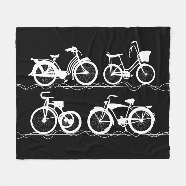 Cobertor De Velo Les Bicyclettes White Fleece Blanket (Frente (Horizontal))