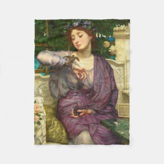 Cobertor De Velo Lesbia e seu Sparrow (por Edward John Poynter) (Frente)