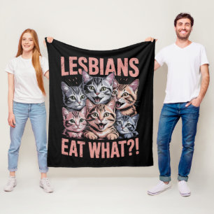 Cobertor De Velo Lésbicas Comem Gato Engraçado Orgulho Lésbica LGBT