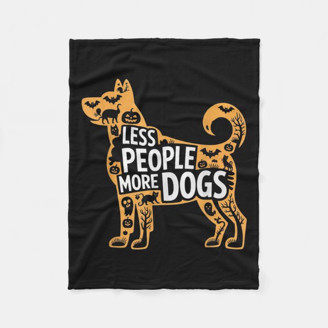 Cobertor De Velo Less People More Dogs Funny Halloween  (Frente)