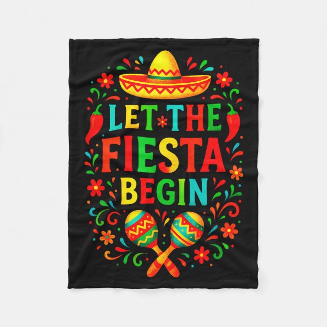 Cobertor De Velo Let the fiesta begin - cinco de mayo party fun Let (Frente)
