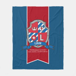 Cobertor De Velo Letra de meninos L Liam nome que significa coberto