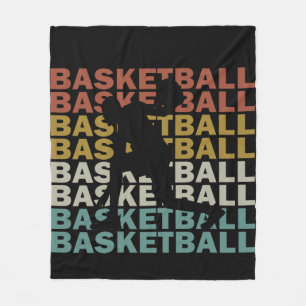 Cobertor De Velo letra de vintage do jogador de basquetebol silhoue