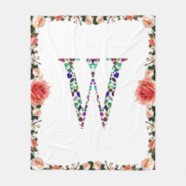 Cobertor De Velo Letra inicial W