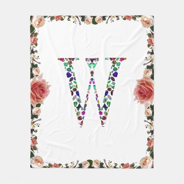 Cobertor De Velo Letra inicial W (Frente)
