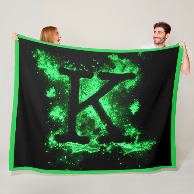 Cobertor De Velo Letra K Maiúscula Alfabeta Verde (In Situ)