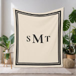 Cobertor De Velo Letra negra e amêndoa três monograma<br><div class="desc">Blanket Monograma - Letra Negra e Amêndoa Três</div>