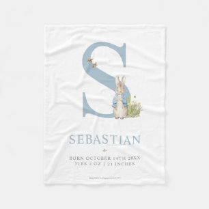 Cobertor De Velo Letra personalizada   S do coelho de Peter