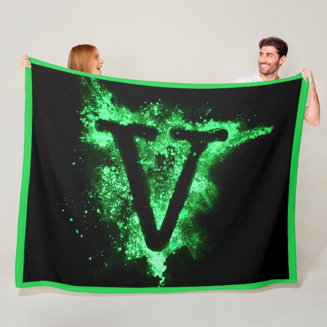 Cobertor De Velo Letra V Maiúscula Alfabeta Verde (In Situ)