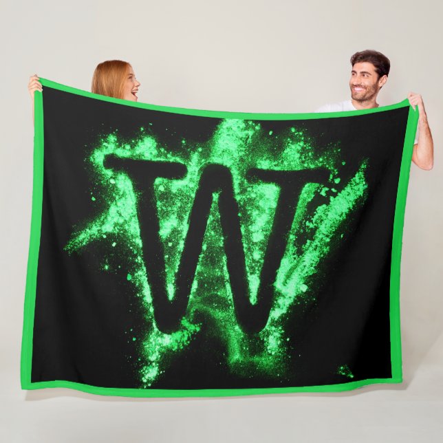 Cobertor De Velo Letra W maiúscula alfabética verde (In Situ)