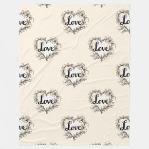 Cobertor De Velo Letreiros Florais de Amor - Padrão Invisível 7