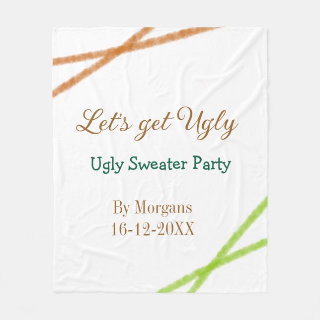Cobertor De Velo Let's get ugly Christmas ugly sweater Partyorange  (Frente)