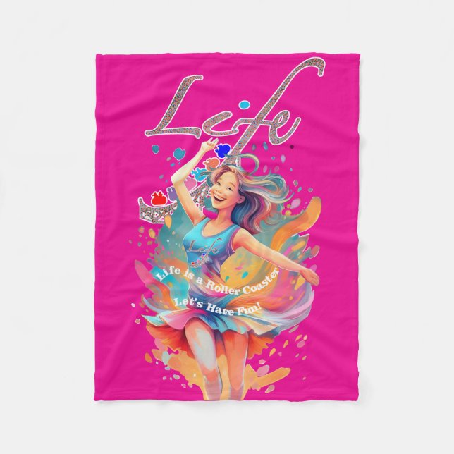 Cobertor De Velo Let's Have Fun,Life a Roller Coaster (Frente)
