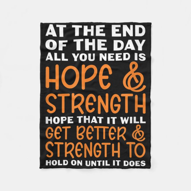 Cobertor De Velo Leukemia Cancer Fighter All You Need Hope &amp; St (Frente)