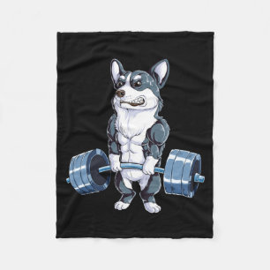 Cobertor De Velo Levantamento de peso Corgi engraçado Agência gover