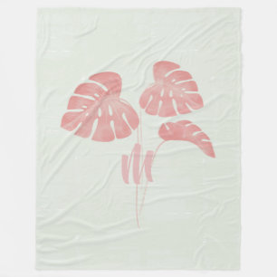 Cobertor De Velo Leve Cor Rosa Deixa O Monograma De Folheto