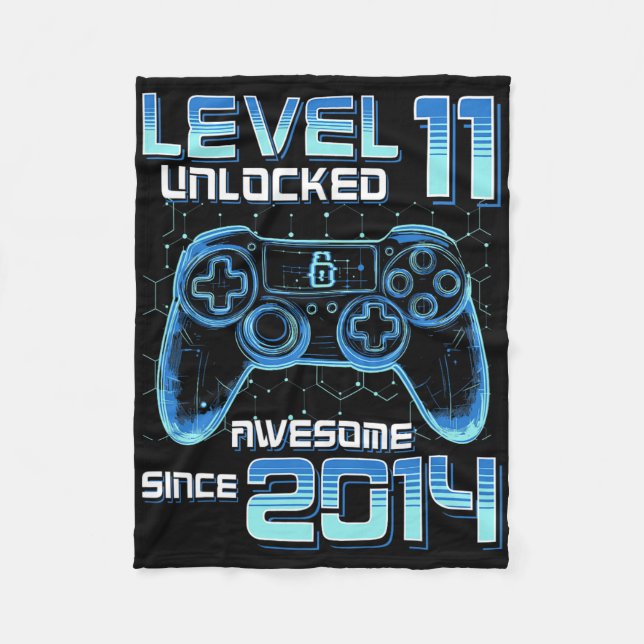 Cobertor De Velo Level 11 Unlocked Video Game Party 11th Birthday G (Frente)