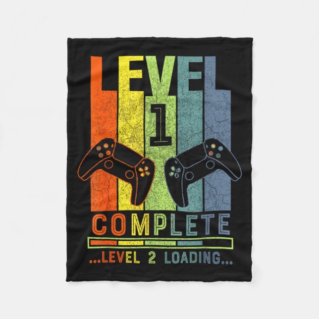 Cobertor De Velo Level 1 Complete Gamer Gift 1 Years Wedding Annive (Frente)