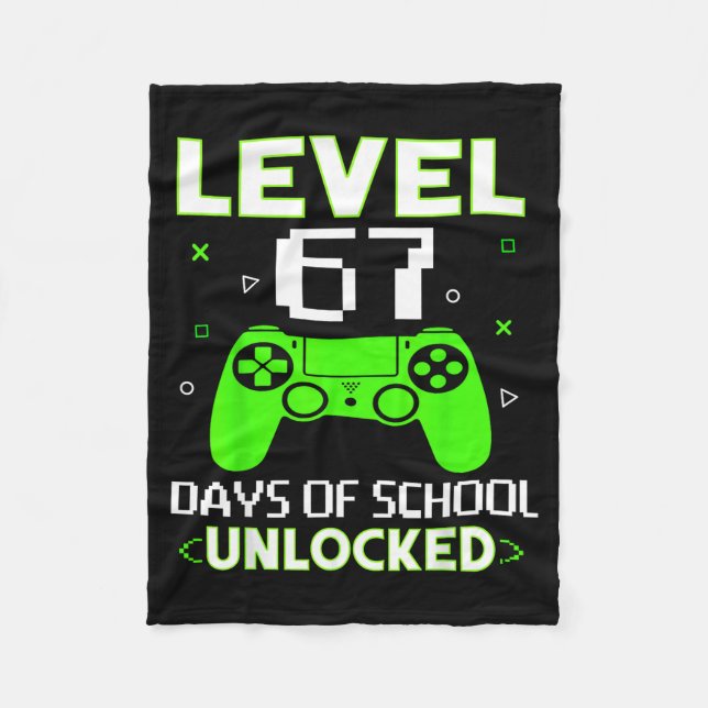 Cobertor De Velo Level 67 Days Of School Unlocked Funny Gamer Kids  (Frente)